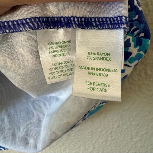 Lilly Pulitzer Turquoise & Navy Blue Sophie Dress UPF 50+ Size XXS - Picture 5 of 7